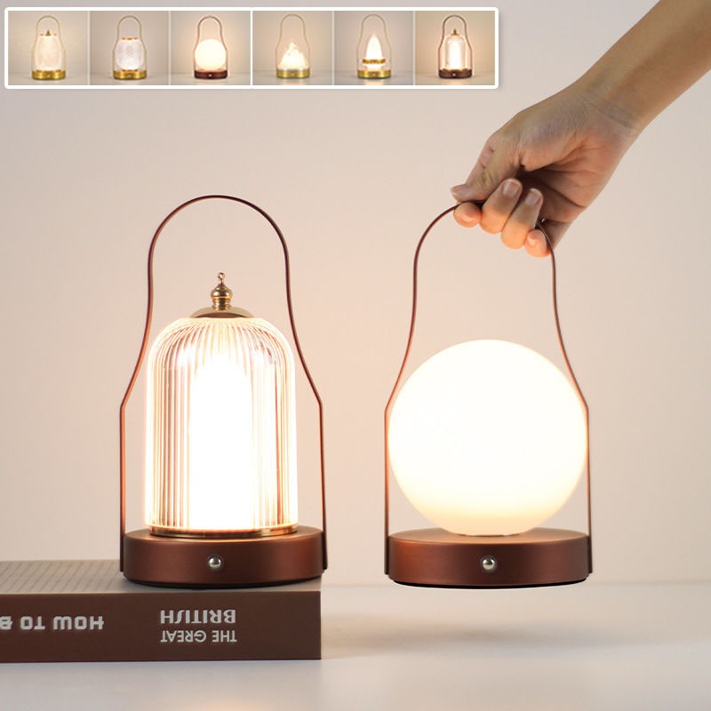 Recarregável Portátil Led Candeeiro De Mesa 3 Cor Clara Regulável Toque Lanterna Para Casa Acampamento Escritório Festa