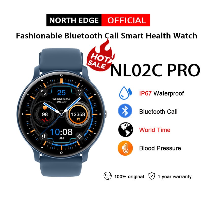 NORTH EDGE NL02C PRO 2026 Novo Smartwatch Para Homens E Mulheres Notificação De Chamada Bluetooth Hora Mundial Medição D em Oferta na Shopee
