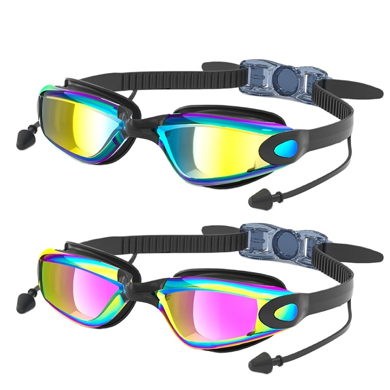 Óculos De Natação Profissionais Eletroplaca Em Silicone À Prova D'água Adultos em Oferta na Shopee