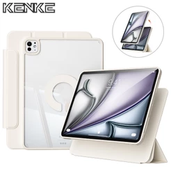 KENKE Caixa De ipad 3 Em 1 Acrílico Transparente Removível Para 2026 Air pro 13 pro 11 air 4/5/6/7/8 ipad 10/11 a16 mini