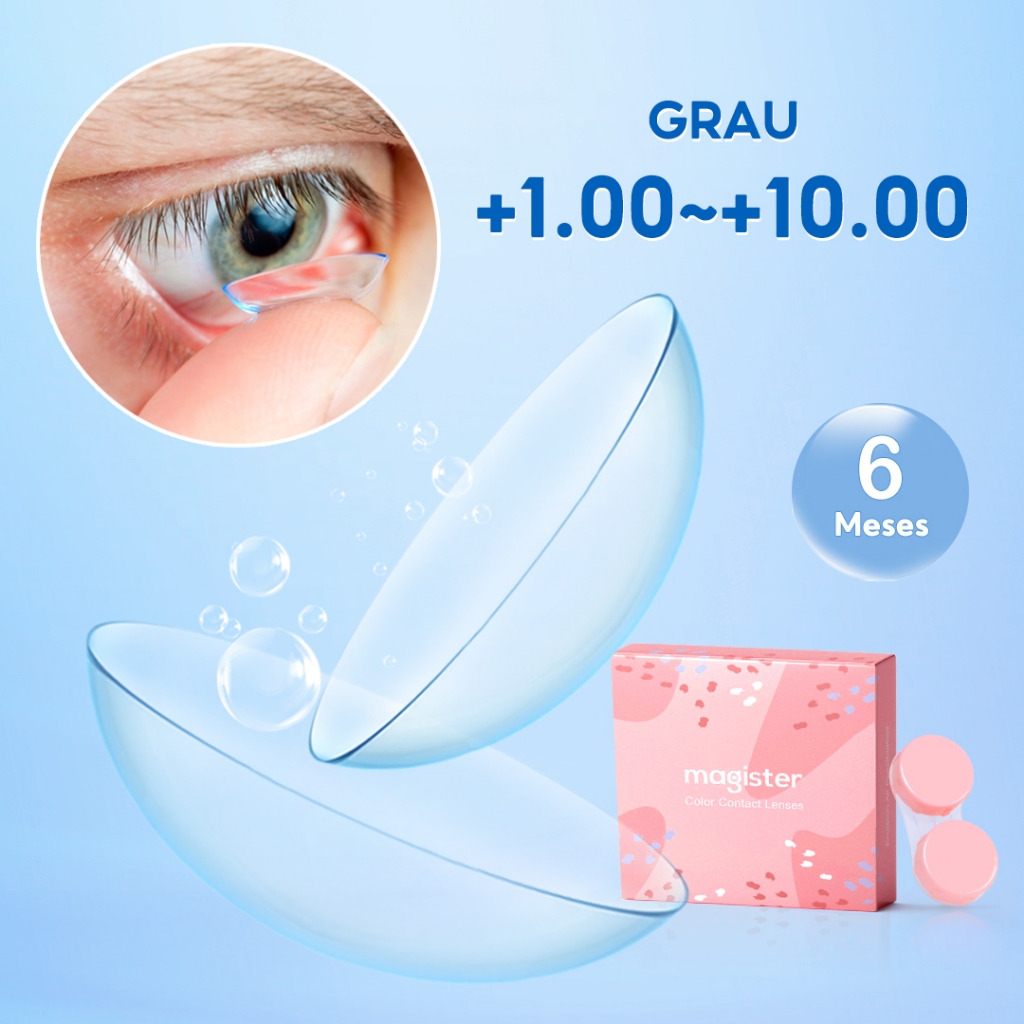 Magister (+ 1.0 ~ + 10.0) Lentes De Contato Com Grau Para Hiperopia14.0mm Colorless Comfortable 2Pcs/Pair