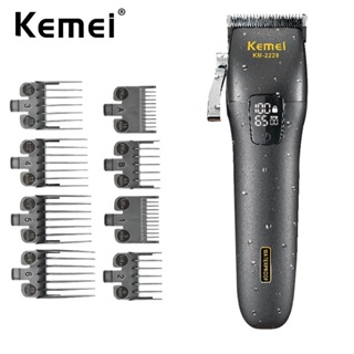 Cortador De Cabelo Profissional Lavável Kemei Elétrico Recarregável Barbeador Máquina De Corte IPX7 À Prova D'água em Oferta na Shopee