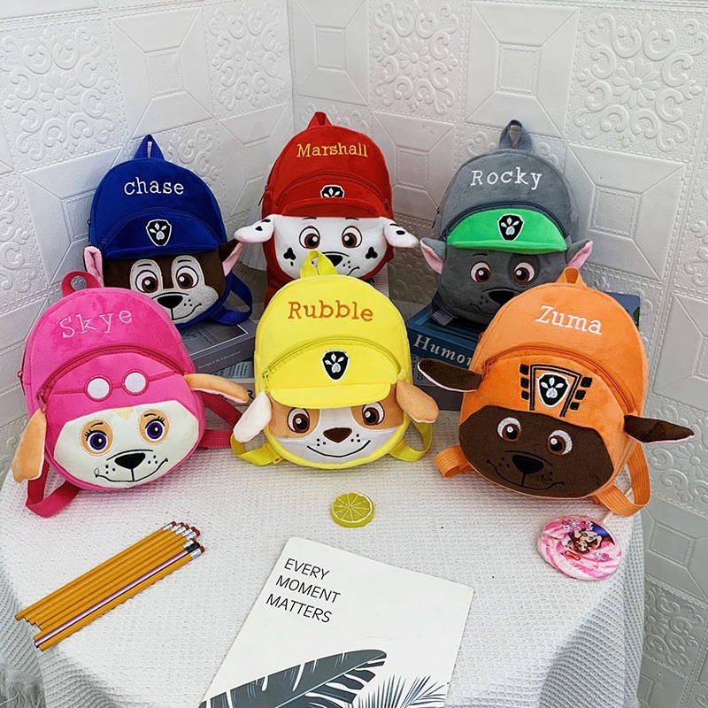 JIONS Mochila De Patrulha De Patas De Jardim De Infância Padrão De Pelúcia