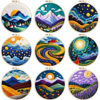 Kit De Pintura De Feltragem De Agulha Ruopoty Para Iniciantes Lã Iniciação Ao Cenário De Montanha Decoração De Casa Artesanato em Oferta na Shopee