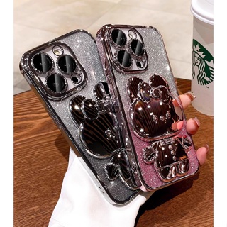 Para iPhone 17 16 15 13 14 12 11 Pro X XS Max XR SE 2020 7 8 Plus Bling Pequeno Coelho Suporte Capa De Telefone Macio em Oferta na Shopee