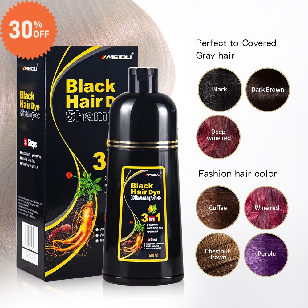 Shampoo Tintura de Cabelo Sem Enxágüe Shampoo Unisexo de Longa Duração / Tintura de Cabelo One Black