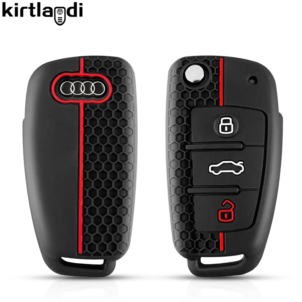 Audi A6 C5 C6 A4 B7 A1 A3 8P TT TTS R8 S3 S6 RS3 RS6 Q3 Q2 Q7 Acessórios Porta-Chaves De Silicone Para Carros Remoto