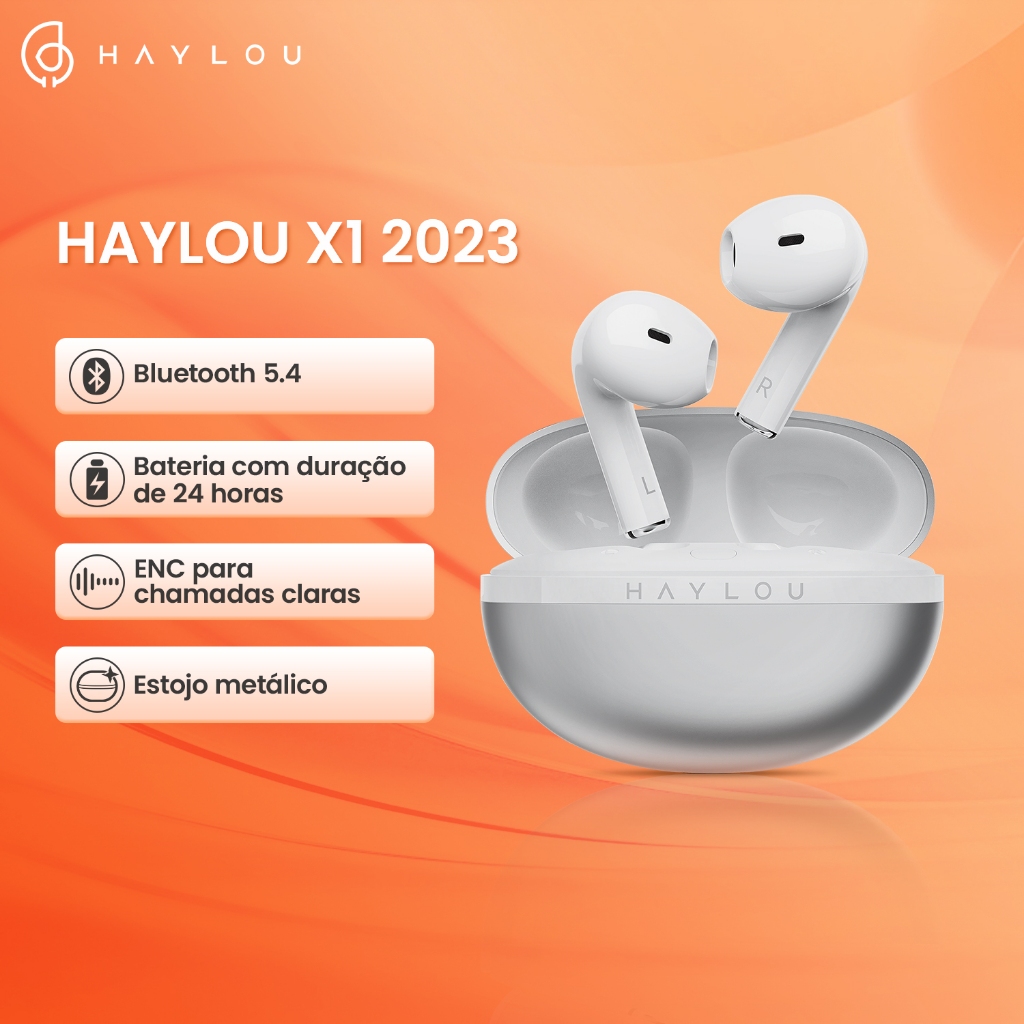 Haylou X1 2023 TWS Metal Casing Bluetooth5.4 Fones De Ouvido 24Horas De Vida Útil Da Bateria Fones - Audio