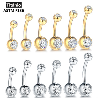 SWANJO Piercing Umbigo De Titânio Externo Interno Roscado Mulheres Zircon Barras Body Jewelry Nombril em Oferta na Shopee