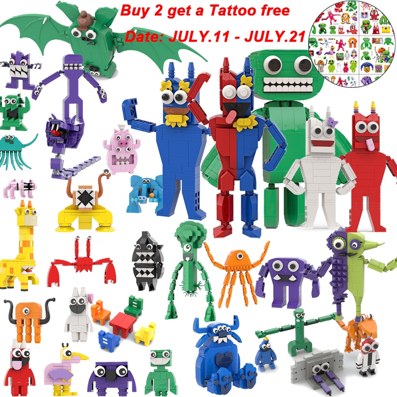 35 Garten of banban plush Compatibilidade LEGO MOC Blocos Rainbow Friends ROBLOX Jogo Boneca Monstro Blocos de Brinquedo para meninos e meninas Presentes