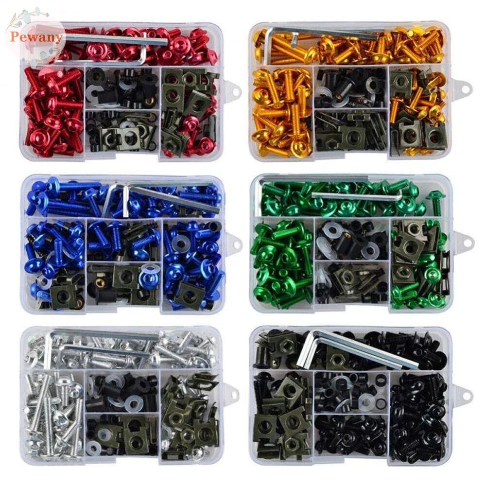 177PCS/Set CNC Alloy M6 M5 Kit De Parafusos De Carenagem Porca Para Motocicleta 6 Cores
