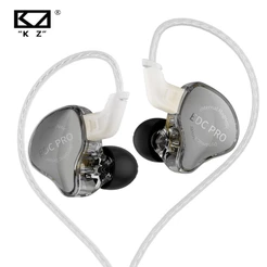 KZ EDC PRO HIFI fone de ouvido in-ear com fio, drivers dinâmicos grandes, monitor de fone de ouvido com cabo de