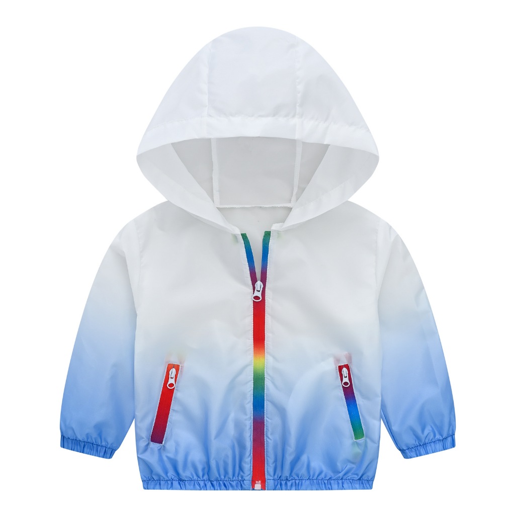 3-12 Anos Casaco Protetor Solar Para Meninos Fino Estilo Primavera Verão Capuz Com Zíper Exterior Roupas Infantis