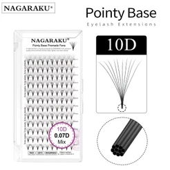 NAGARAKU Extensões De Cílios Pré-Fabricados Com Base Pontiaguda 4D-10D Falsos