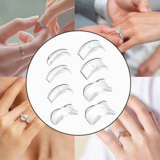 Conjunto De 8 Jóias De Silicone Ferramenta De Ajustador De Tamanho De Anel Transparente Invisível Redutor De Aperto (Faça O Cabe Melhor !) em Oferta na Shopee