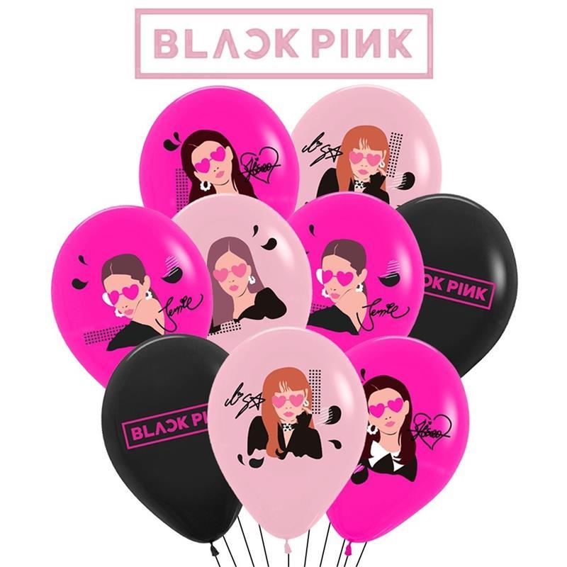 Equipe Black Pink 10 Pack Idol Team Print Balloon Set Latex Fashion Girl Tema De Aniversário De Casamento Decoração De Balões