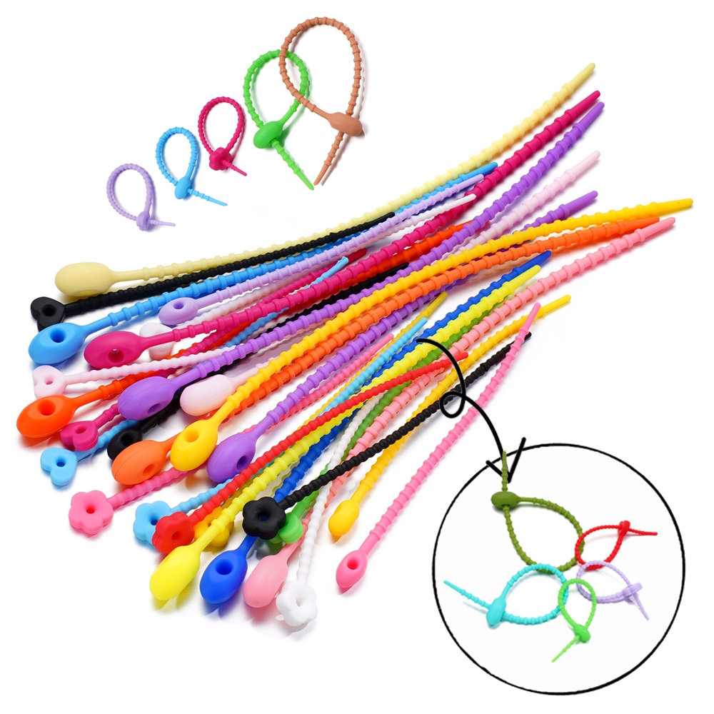St. kunkka 5Pcs Abraçadeiras Multifuncionais de Cabo de Silicone Vários Tipos de Porta Linhas Cores Mistas Vários Tipos de Abraçadeiras de Cabo Flor do Amor para Armazenamento em Desktop