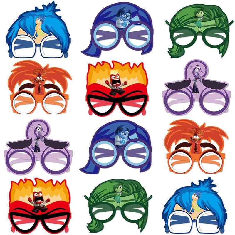 12pc/Lot " inside out ") Tema Festa Máscaras De Papel Para Os Olhos Kids Toy Paper Glasses Favor em Oferta na Shopee