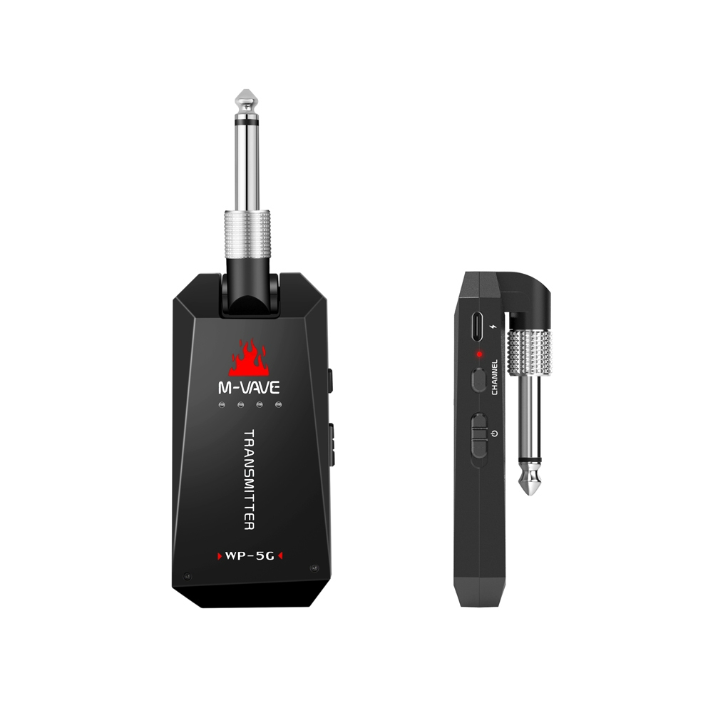 M-VAVE WP-5G 5.8G Sistema De Guitarra Sem Fio Recarregável Transmissor De Áudio Receptor Amplificador Acessório Cabo Tip