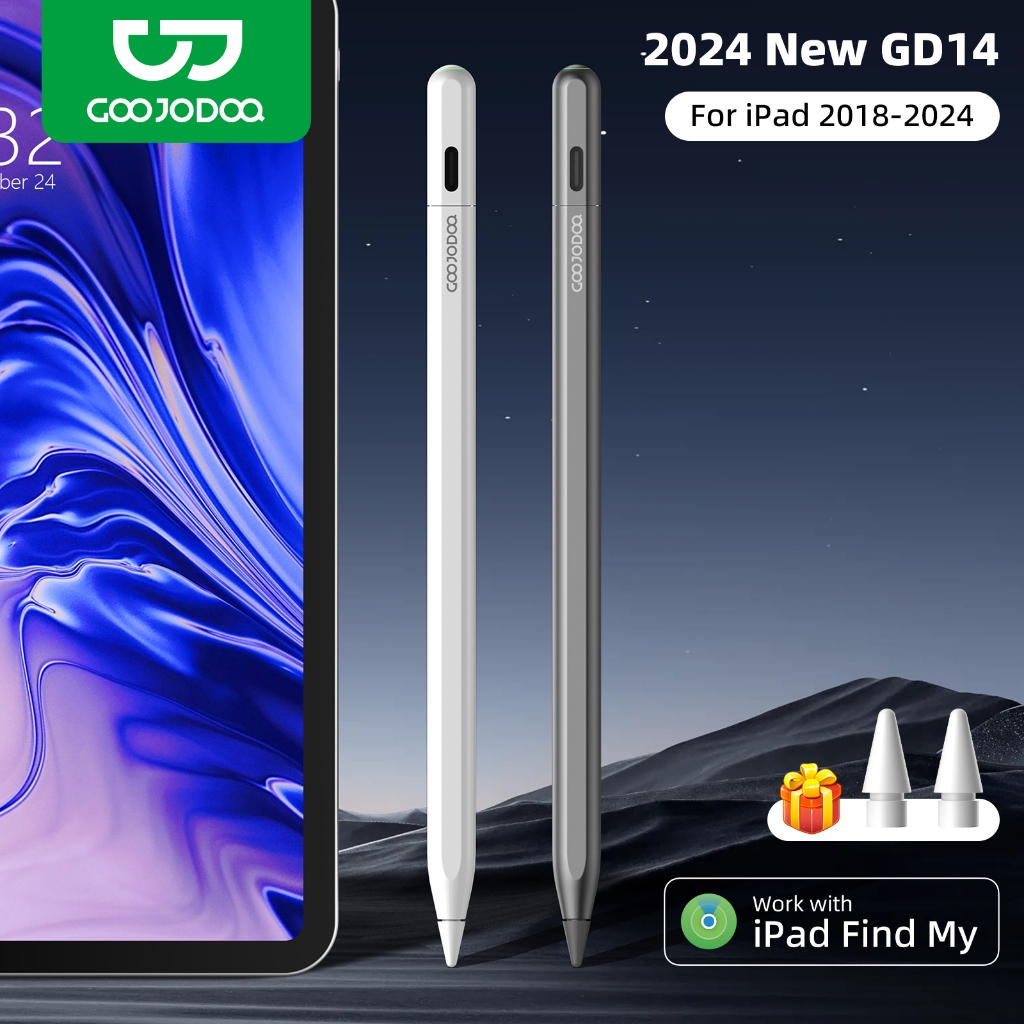 GOOJODOQ GD14 2024 Nova Caneta Stylus Com Ipad Encontrar Meu Aplicativo E Teclas De Atalho Personalizadas Para mini5 6 Air4 5 6 Pro11 13 12,9 2018-2024 - Mobile & Gadgets
