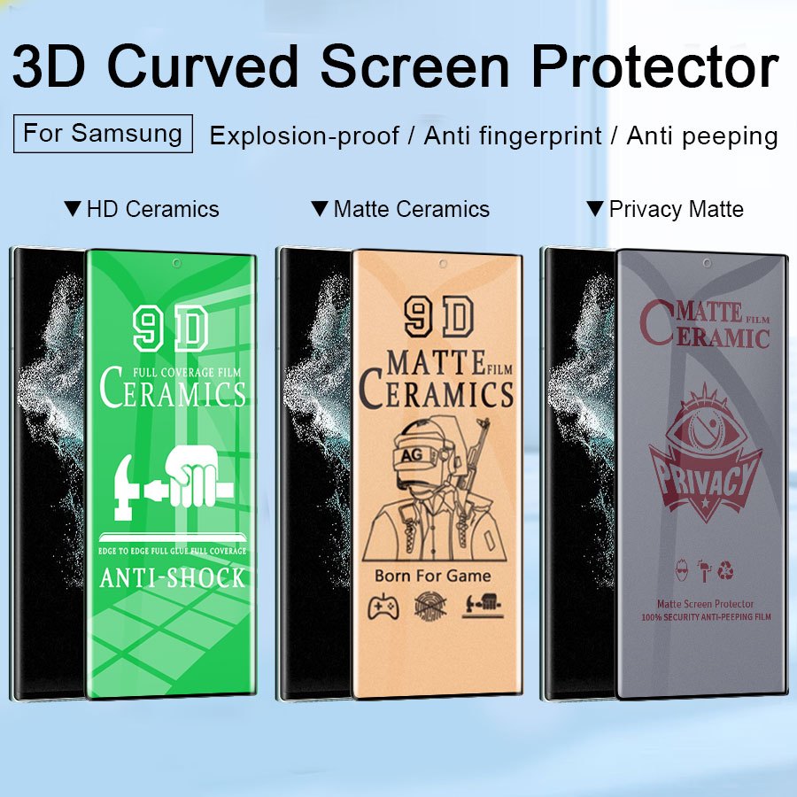 Fosca privacidade Flexível película de cerâmica Para Samsung Galaxy S26 S25 S24 S23 S22 S21 S20 S10 Plus Ultra Note 20