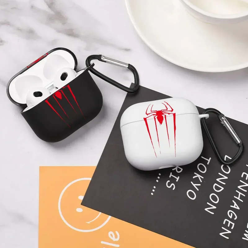 Capa De Fone De Ouvido Vermelho Spider Airpod Homem Preto E Branco Para AirPods 2 3 Pro 3 4a Geração Case Gift Amigos