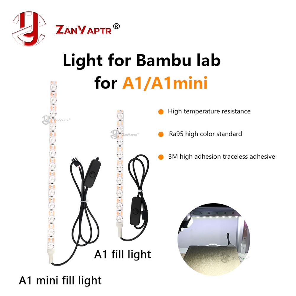 Para Bambu Lab A1/A1mini Led light Strip Ra95 Luz De Preenchimento 24V Super Brilhante Bambulab 3D Acessórios Impressoras