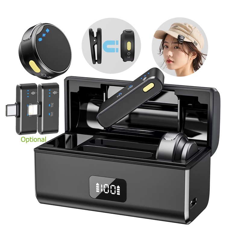 M9 Microfone Magnético Sem Fio Profissional Lavalier Gravação De Vídeo Lapela Mini Mic Para iPhone Tipo c Telefone LIve