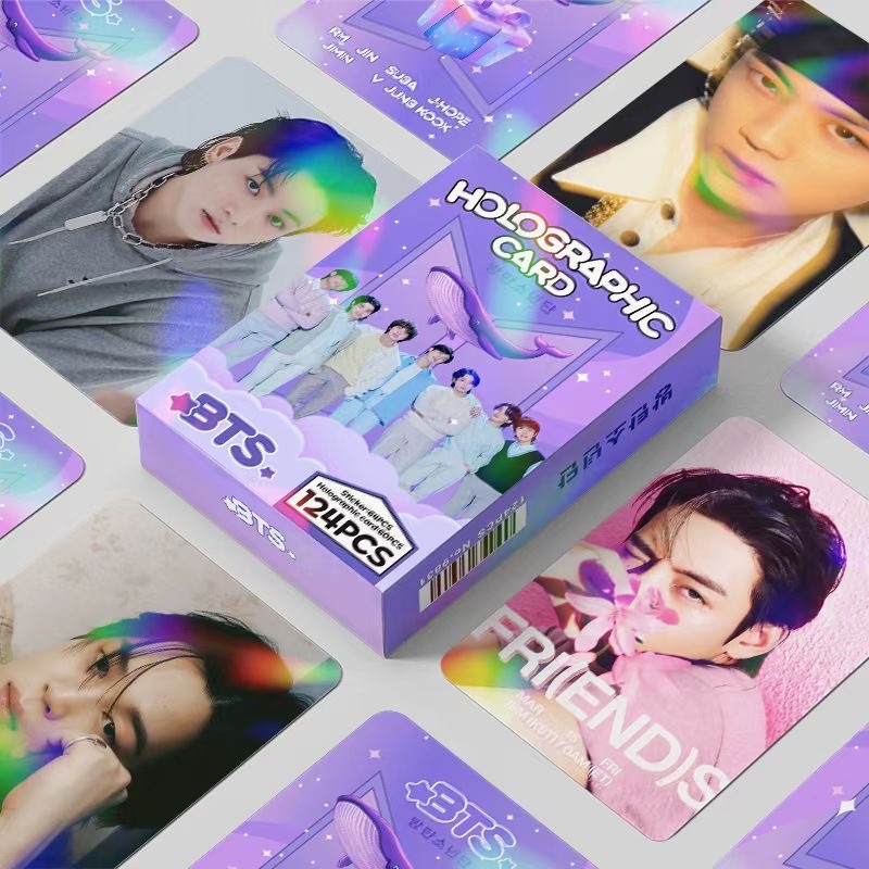 KPOP 124 Pçs/Caixa BTS Photocards Bangtan Boys Holográfico LOMO Cartão Coleção Laser