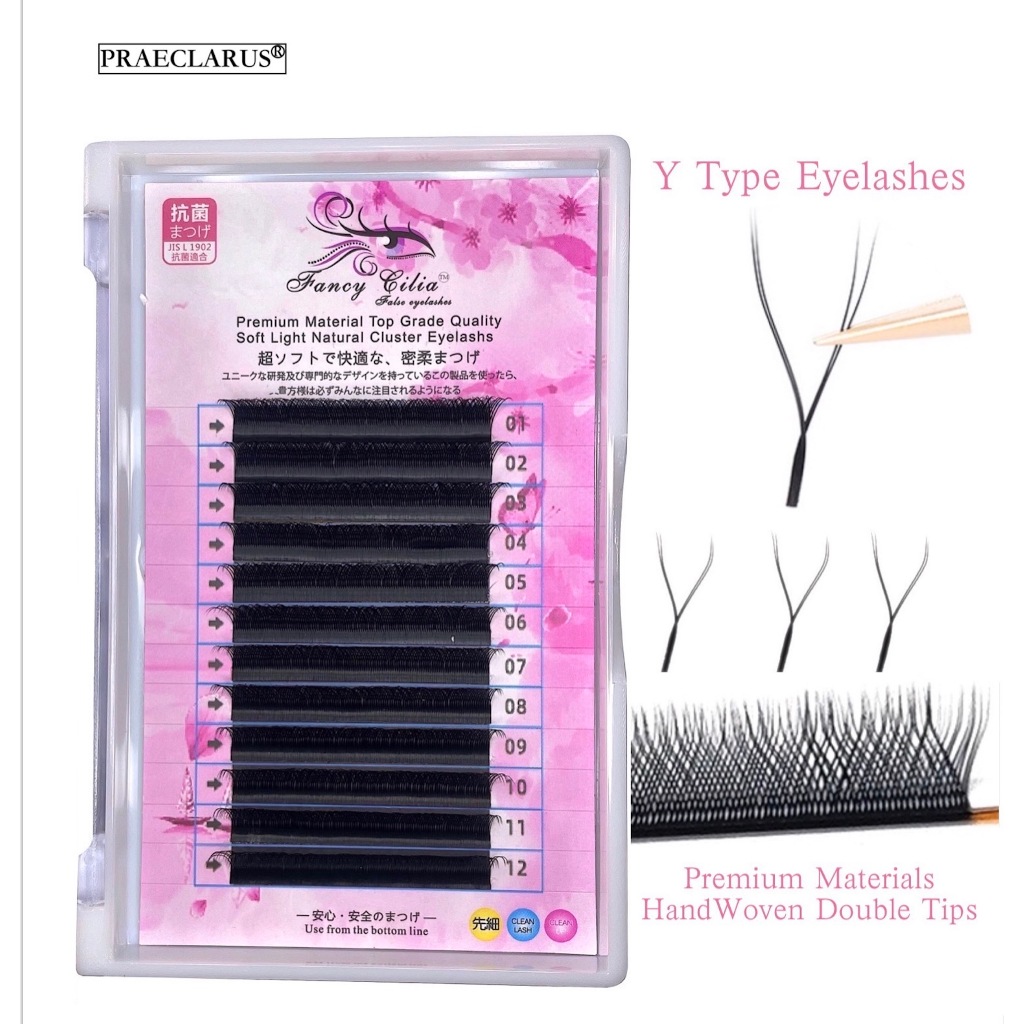 Extensão De Cílios Tipo Y De 0,07mm De Espessura Materiais Premium Tecidos À Mão softTiny YY Natural Forma De Mink Eyelash