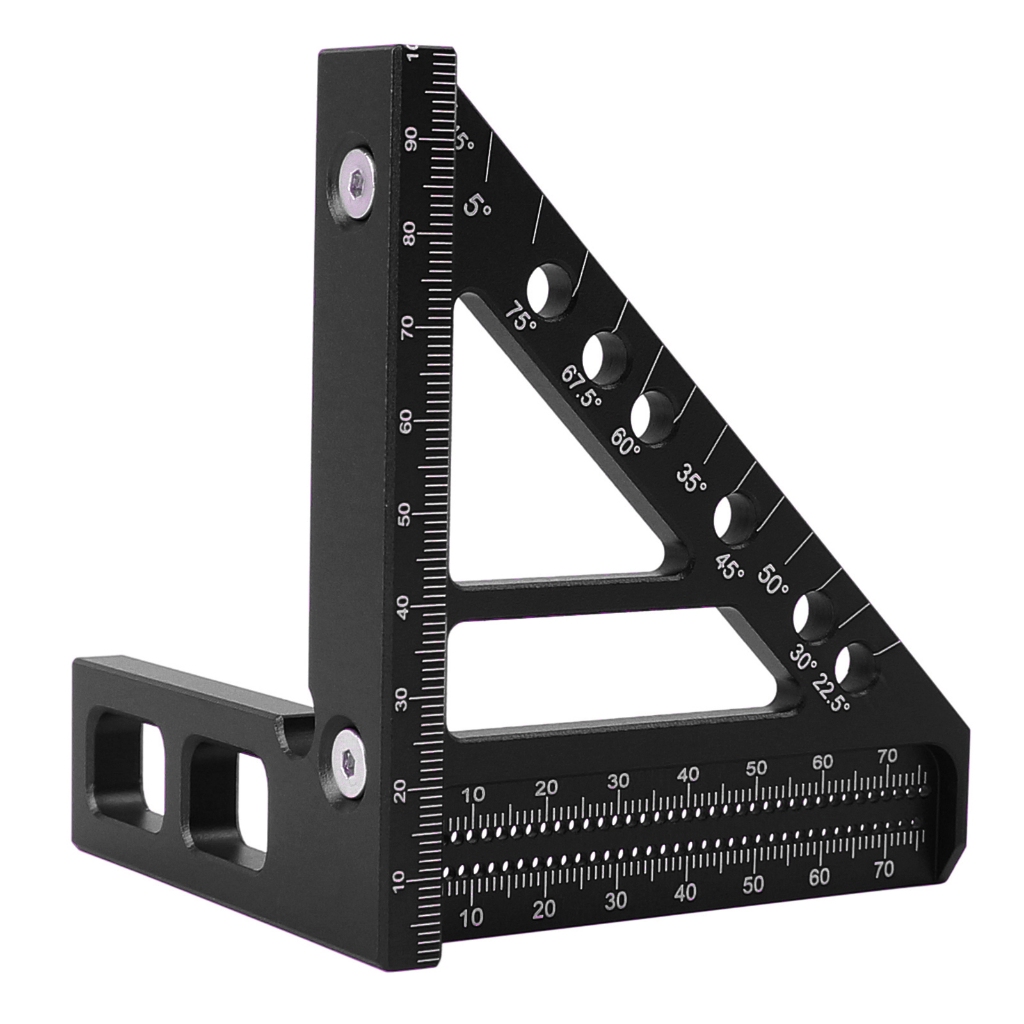 Régua Triangular De Esquadria De Alumínio Métrica 3D Multi-Ângulo Transferidor Quadrado Para Carpintaria Buraco De Alta