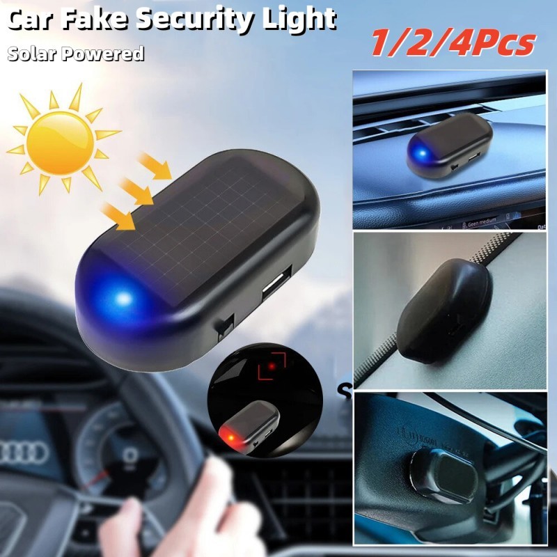 4pcs Luz De Segurança Falsa Para Carro Simulada Com Energia Solar Alarme Sem Fio Anti-Roubo Lâmpada De LED Piscando Imitação em Oferta na Shopee