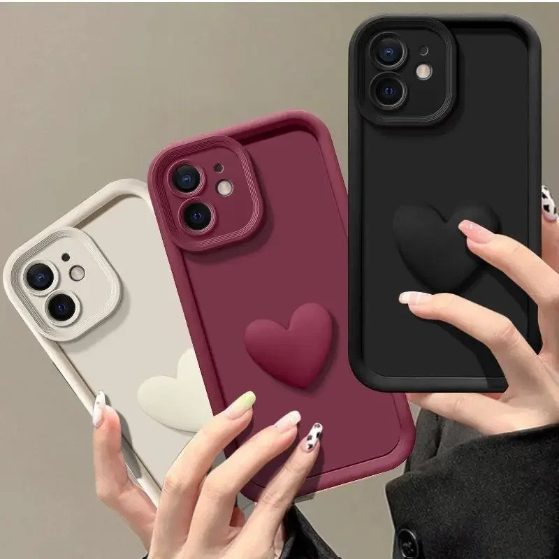 Xiaomi POCO X6 X5 M6 14T Pro 4G 5G Bonito 3D Amor Coração Silicone Caso Cordão A