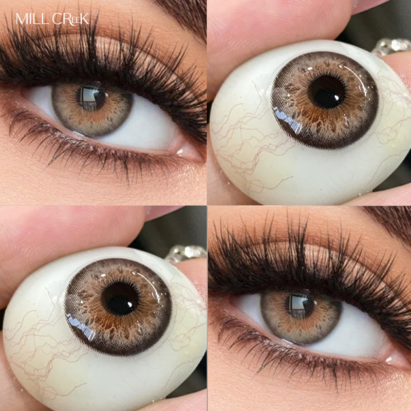 Lentes De Contato Mill Creek Com Grau (0 ~-8.00) iris Híbridas Marrons/Azuis/Verdes 14.0mm Uso Sim em Oferta na Shopee