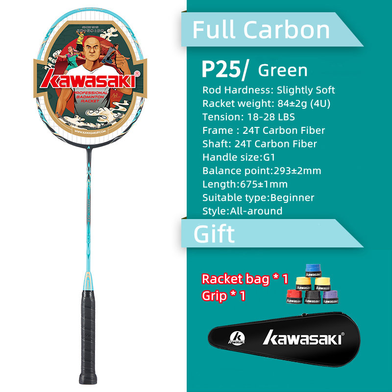 Raquete De Badminton Kawasaki Full Carbon PASSION P22/P25/P26 18-28LBS 4U Para Iniciantes , Entretenimento Ao Ar Livre C - Sports & Outdoors