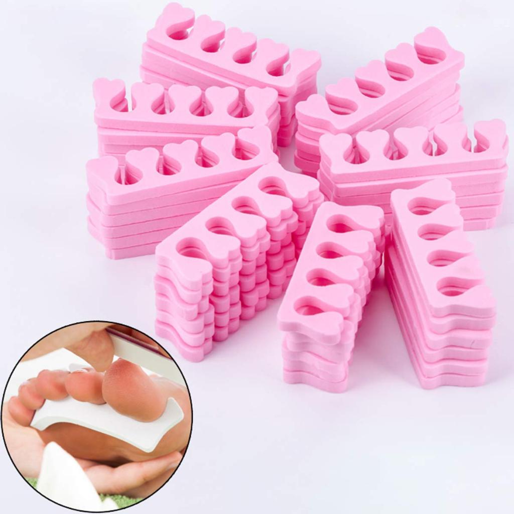 50pcs/Pack (25 Pares) Separadores De Dedos Dos Pés De Arte De Unha Conjunto Espuma Macia Divisórias De Esponja Manicure Gel Pedicure Ferramenta De Polimento UV Rosa