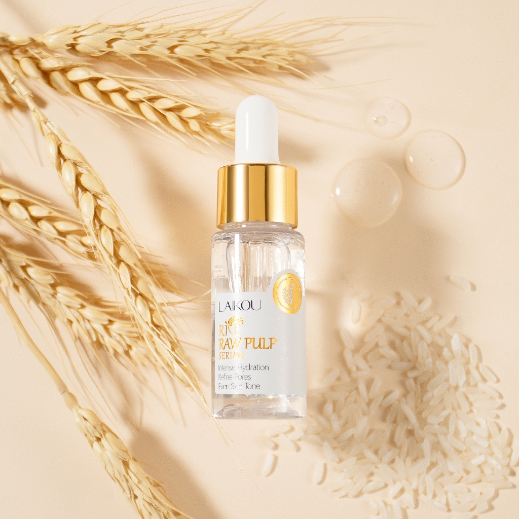LAIKOU Soro De Polpa De Arroz Bruto Hidratação Intensa Refinar Poros Até Tom De Pele 17ml Absorção Rápida Não Oleosa