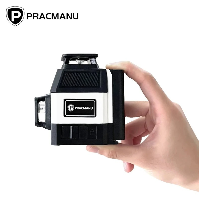 Pracmanu Mini 12 Linhas Laser 3D Nível 360 Auto-Nivelante Horizontal E Vertical Cruzado Super Poderoso Feixe Verde