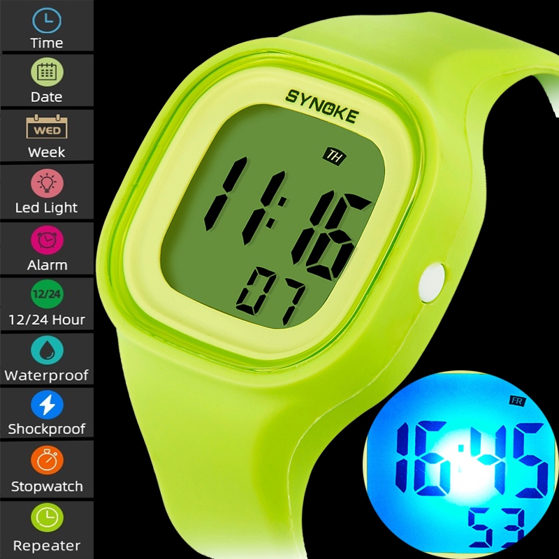 Relógio De Pulso Synoke Unisex Digital Sport's Watch Correia De Silicone Macia De 50m À Prova D'água Feminino Com Geléia De Leds Moda Despertador Multifuncional em Oferta na Shopee