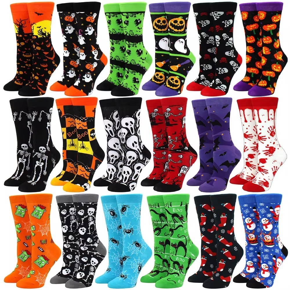Novas Meias Criativas De Halloween De Horror De Anime Louco De Abóbora Hip Hop Trendy Feriado Masculino Presente em Oferta na Shopee