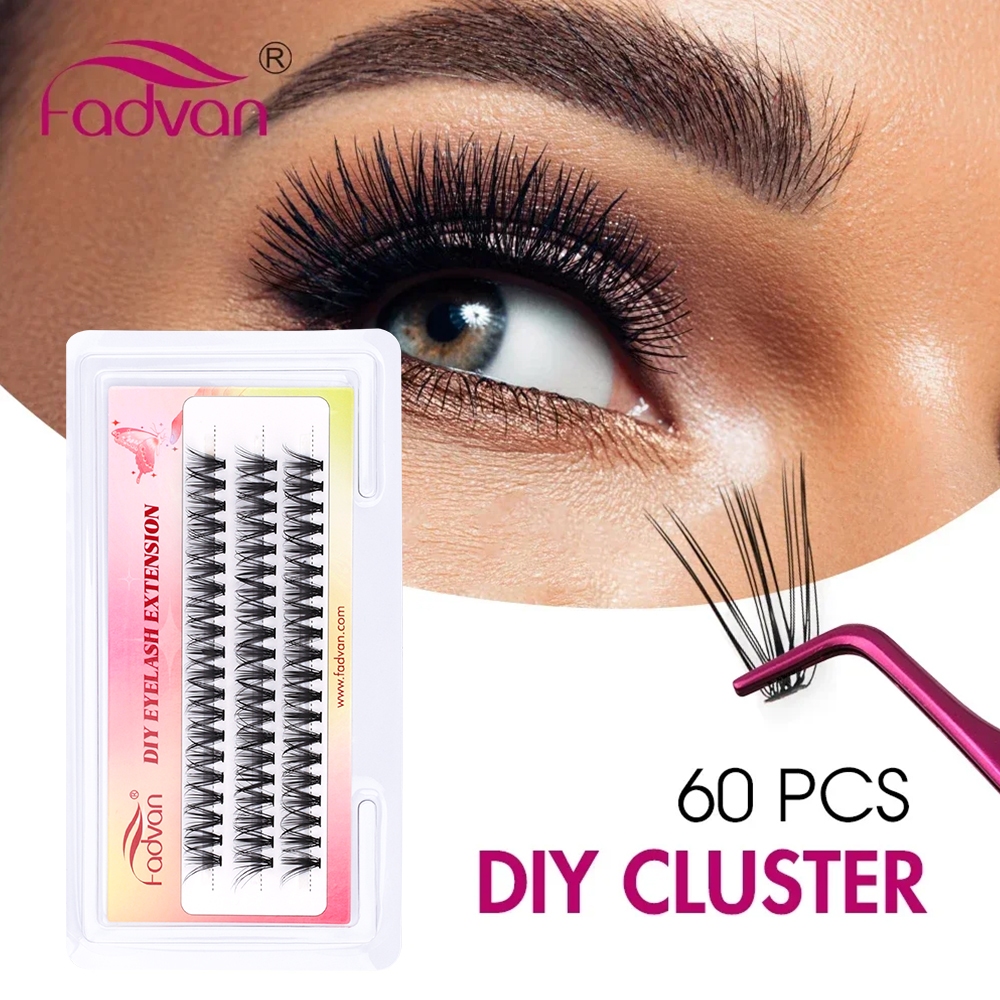 FADVAN Aglomerados De Cílios 60pcs Extensão De Pestanas Super Fino Band & Soft Reutilizáveis 9-14mm MIX · foto 2