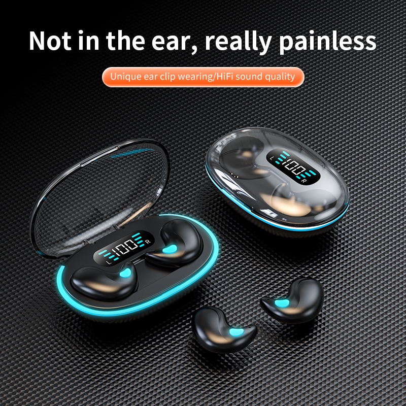 HQAi X55 Dormir Fones De Ouvido TWS Bluetooth 5.3 Sem Fio LED Display Energia ANC Cancelamento Ruído Alta Fidelidade Esp