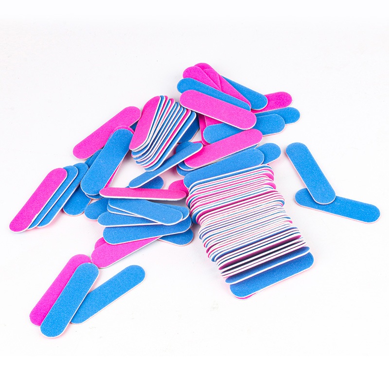 100 Pcs Lixas De Unhas De Madeira De Duplo Lado Mini Lima Descartável Tábua De Lixa Colorida Polimento Manicure Tools