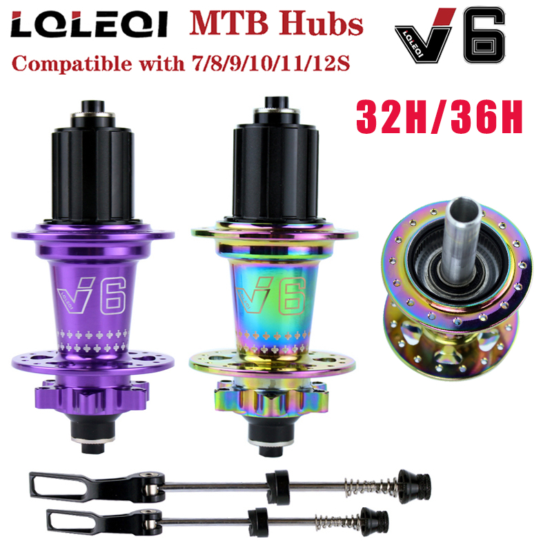 Cubo Mtb V6 32/36 Furo Quatro Rolamentos Forro De Ruído De Bicicleta De Montanha 12 11 10 9 8 7 Velocidade