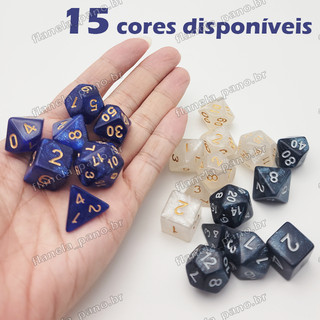 Dados Poliédricos para DND e RPG - D4, D6, D8, D10, D12, D20
