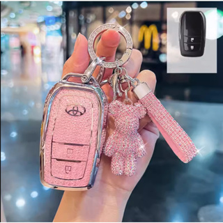 Para Toyota Hilux Rogue & Revo/Innova/Fortuner/RAV4/Crown/Land Cruiser/Prado Chave De Remota Bling TPU Tampa Da Caixa Borda De Prata em Oferta na Shopee