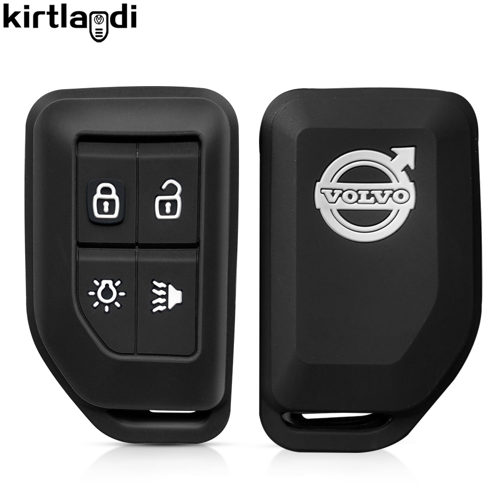 4 Botões Porta-Chaves De Silicone Cobertura De Correntes Remotas Para Carro Volvo FH16 FM EVRO 6 Bolsa Fob Sem Chave