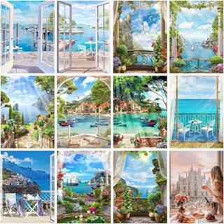 RUOPOTY Tinta Clássica Por Números Sobre Tela Desenho De Janela De Cenário Para Pintura Decoração De Sala De Estar em Oferta na Shopee