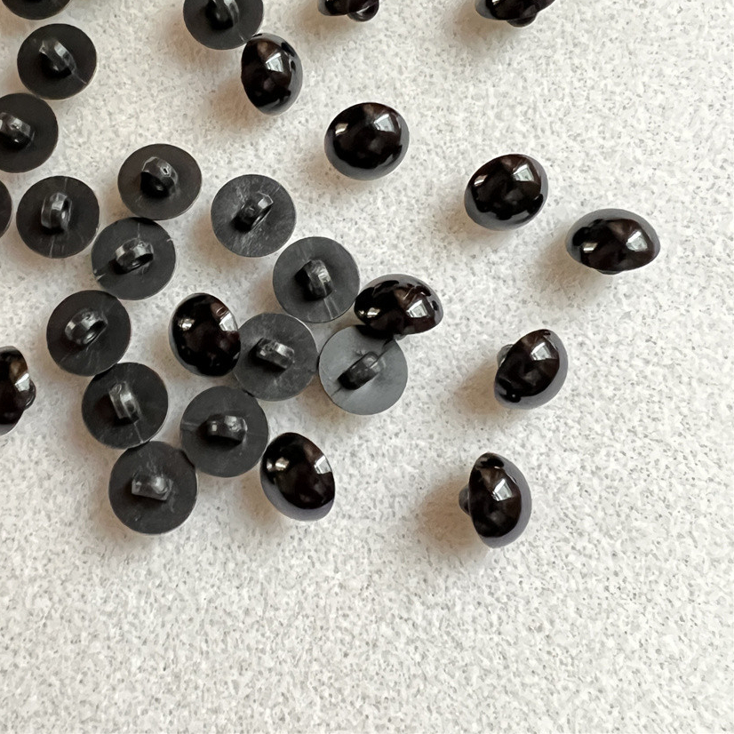 50pcs 8mm-15mm Botões de olhos de boneca de urso Botões de costura com cúpula de cogumelo Botões redondos com haste Botão preto de olho de cachorro DIY