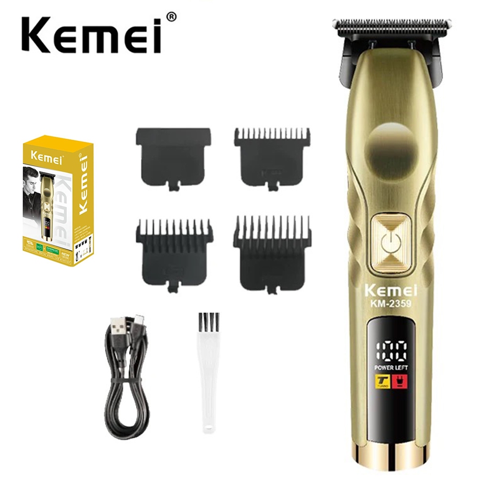 Aparador De Cabelo Kemei Profissional Sem Fio De Alto Torque Com Lâmina Em T De Zero Fendas Clippers Acabamento Fechado De Barbeiro Máquina De Corte Para Homens em Oferta na Shopee